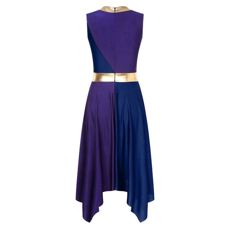 YONGHS Color Block Praise Dance Dress Sleeveless Asymmetrical Hem Liturgical Dancewear for Women Purple&Navy Blue XL - Walmart.com YONGHS Color Block Praise Dance Dress Sleeveless Asymmetrical Hem Liturgical Dancewear for Women Purple&Navy Blue XL - Walmart.com