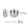 thumbnail image 3 of Imeea Olla Para Derretir Mantequilla Calentador De Mantequilla Cacerola De Acero Inoxidable De Tres Capas 18/10 Con Boquillas Dobles De 0,5 Cuartos De Galón De Plata, 3 of 5