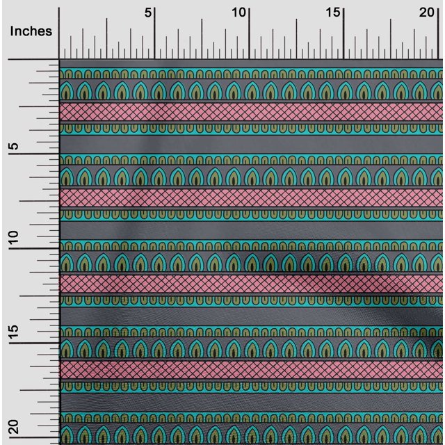 oneOone Cotton Flex Fabric Ethnic Block Printed Fabric 1 Yard 40 Inch Wide