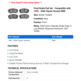 thumbnail image 2 of Front Brake Pad Set - Compatible with 1995 - 2004 Toyota Tacoma RWD 1996 1997 1998 1999 2000 2001 2002 2003, 2 of 2