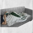 thumbnail image 6 of Green and White Soft Flannel Fleece Throw Blanket, Wild and Free Words with Eagle Brush Lettering, Cozy Plush for Indoor and Outdoor Use, 50" x 60", Forest Green and White, by Ambesonne, 6 of 6