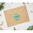 thumbnail image 3 of Darling Souvenir Round 45 Pcs Floral Border Save The Date Stickers Wedding Personalized Bride Groom Names And Date Envelope Seals - Mint, 3 of 4