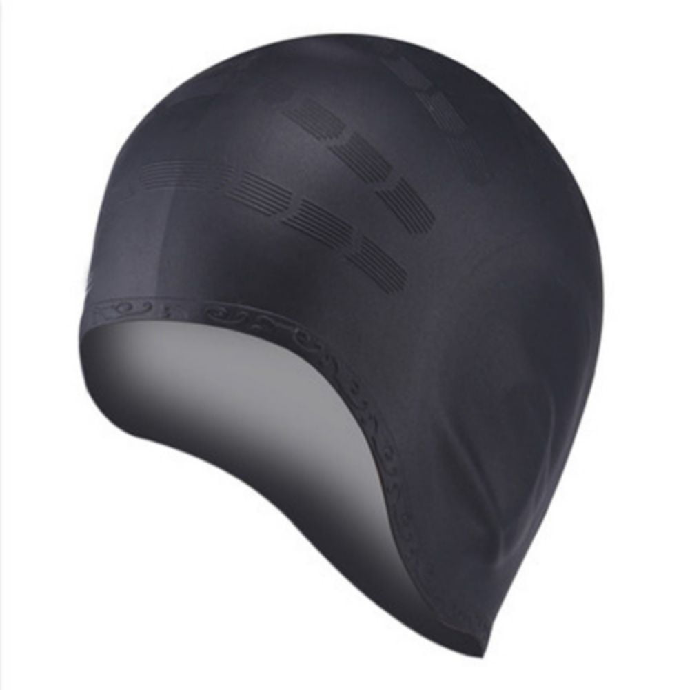 Silicone Ear Cap Swimming Cap Silicone Swim Cap Ladies Hair Waterproof Hair Care Ear Cap Black, Women's, Size: One Size