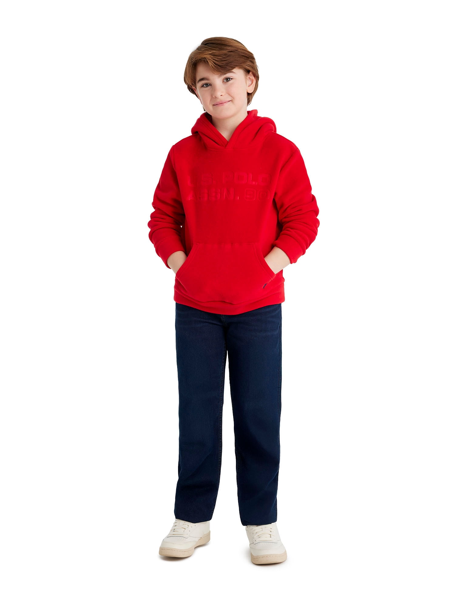 U.S. Polo Assn. Boys Polar Fleece Pullover Hoodie, Sizes 4-18