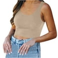 thumbnail image 1 of Débardeurs Courts pour Femmes Sans Manches Basiques Athlétiques Haut de Sport Uni Décontracté d'Été Entraînement Yoga Course Chandail Gilet, 1 of 5