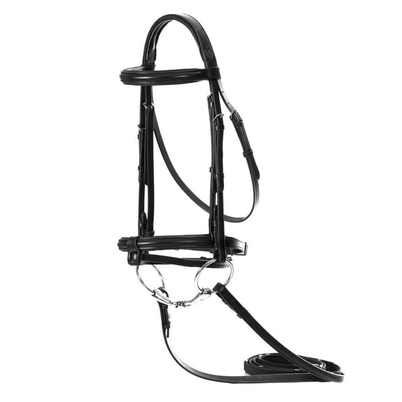 Equinavia Saga Padded Cavesson Dressage Bridle with Reins and Removable Flash