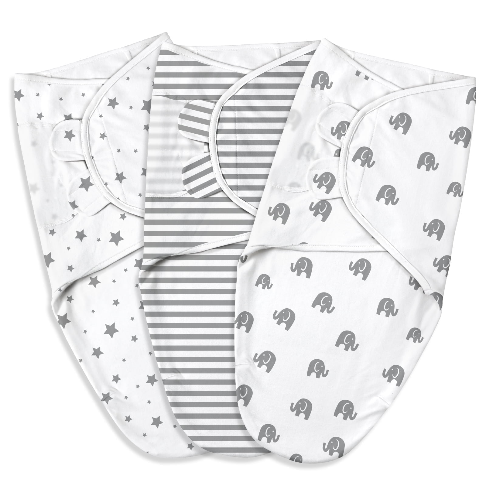 Gllquen Baby Organic Cotton Swaddle Blankets for 0-3 Months Infant Boys Girls Adjustable Newborn Swaddles 3-Pack Wrap Set Twinkle & Rainbow