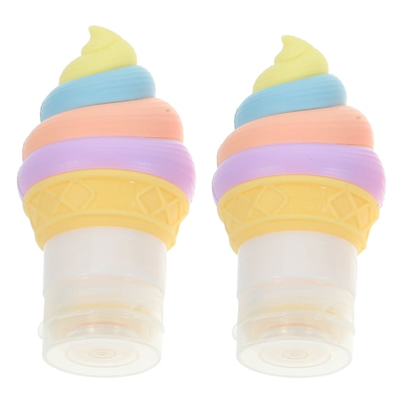 Masteelf 2pcs Silicone Sauces Squeeze Bottles Ice Cream Shaped Sauces Bottles Salad Dressing Container