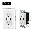 thumbnail image 5 of Greencycle 4.2A USB Receptacle Outlet with Dual USB Charging Ports and 2 Tamper-Resistant AC Sockets (15A/125V/1875W), Wall Plate Included, UL listed, 4-Pack, White, 5 of 6