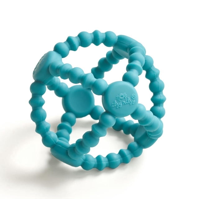 Itzy Ritzy Bitzy Ball Jouet de dentition en silicone pour nourrissons, anneau de dentition pour bébé, 0 mois et plus