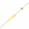 thumbnail image 3 of 18K Solid Yellow Gold Blue Enamel Evil Eye Id Bracelet, 3 of 4