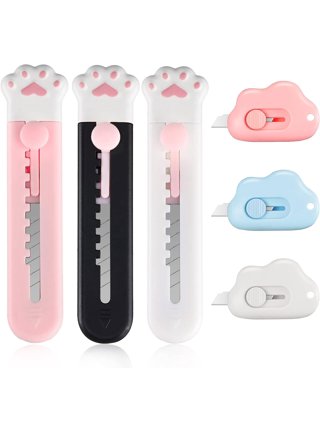 6Pcs Retractable Mini Utility Knife Bones Shaped Box Cutter Cute Letter  Opener Paper Envelope Cutter with Keychain Hole