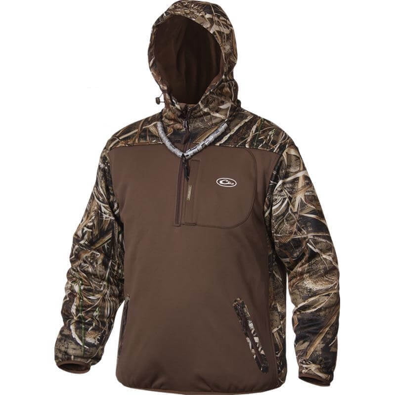 Drake MST Endurance XL Long Sleeve Men's Quarter Zip Hooded Jacket Brown/Camo - Walmart.com