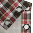 thumbnail image 4 of Ambesonne Checkered Grommet Curtain, Striped Old Fashioned, 50" x 72", Dark Coral White Brown, 4 of 6