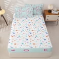 thumbnail image 4 of Catabedysis Cute Loves Pattern Zipper Full Size Comforter Sets with Fitted Sheet and 2 Pillowcases,Initial Lettering H Zipper Bedding Set For Girls,Colorful Stars Reversible,4-Piece, 4 of 7