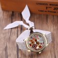 thumbnail image 2 of Reloj de cuarzo para mujer con vendaje de tela con diamantes de imitación y esfera de impresión de moda (blanco), 2 of 4