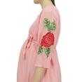 thumbnail image 2 of Bimba Moms Light Pink Aari Embroidered Women's Maternity Asymmetrical Dress - 24, 2 of 2