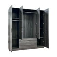 thumbnail image 3 of Cambridge Freestanding Wardrobe Cabinet Matte Gray 4-door with outside 2-drawer, 3 of 20