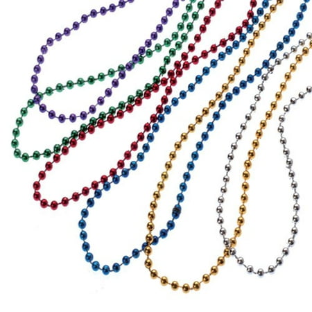BULK ASSORTED METALLIC 4MM BEAD NECKLACES, SOLD BY 4 GROSSES