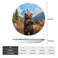 thumbnail image 2 of Honeii Snowy Mountain Photography Bear Print Elegant Bone China Decorative Plate, Porcelain Plate,Art Crafts,Ceramic Ornaments for Home Office Wall Decor-7in, 2 of 6
