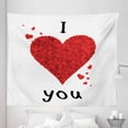 thumbnail image 1 of I Love You Tapestry, Love Bouquet Shape Abstract Heart Vivid My Dear Friendship Affection Theme Design, Fabric Wall Hanging Decor for Bedroom Living Room Dorm, 5 Sizes, Red White, by Ambesonne, 1 of 1