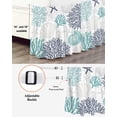 thumbnail image 3 of Teal Blue Grey Coastal Wrap Around Bed Skirts for King Bed 16" Drop,Bed Skirt with Adjustable Elastic Belt Dust Ruffle Bed Valance for Bedroom Hotel Summer Beach Coral Shell Starfish Bed Frame Cover, 3 of 7