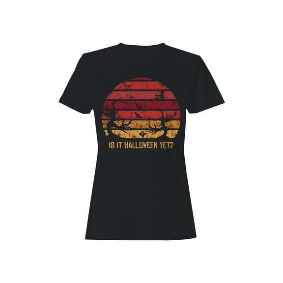 Sunset Is It Halloween Yet Bats Women's T-shirt