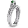 thumbnail image 3 of MyDiamondBox 1/2 Carat Total Weight (cttw) 14K White Gold Wedding Rings with Emerald Gemstone - Diamond Bridal Ring for Women (Ring Size: 8), 3 of 3
