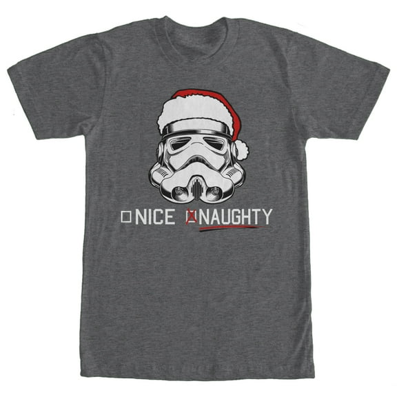 Men's Star Wars Christmas Stormtrooper Naughty List Graphic Tee Charcoal Heather Small