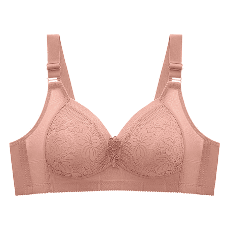 Fulorrnie Bras for Women Plus Size Wirefree Comfort Supportive Balconette High Impact Longline Push Up Bra Pink M38/85