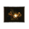 Cowboys Sleeping at Campfire - Lantern Press Photography (James T. Jones) (60x80 Woven Chenille Yarn Blanket)