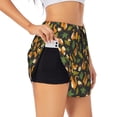 thumbnail image 2 of Disketp Forest Squirrel Print Women's Shorts Workout Shorts for Athletic Gym Running Shorts with Phone Pockets, 2 of 8