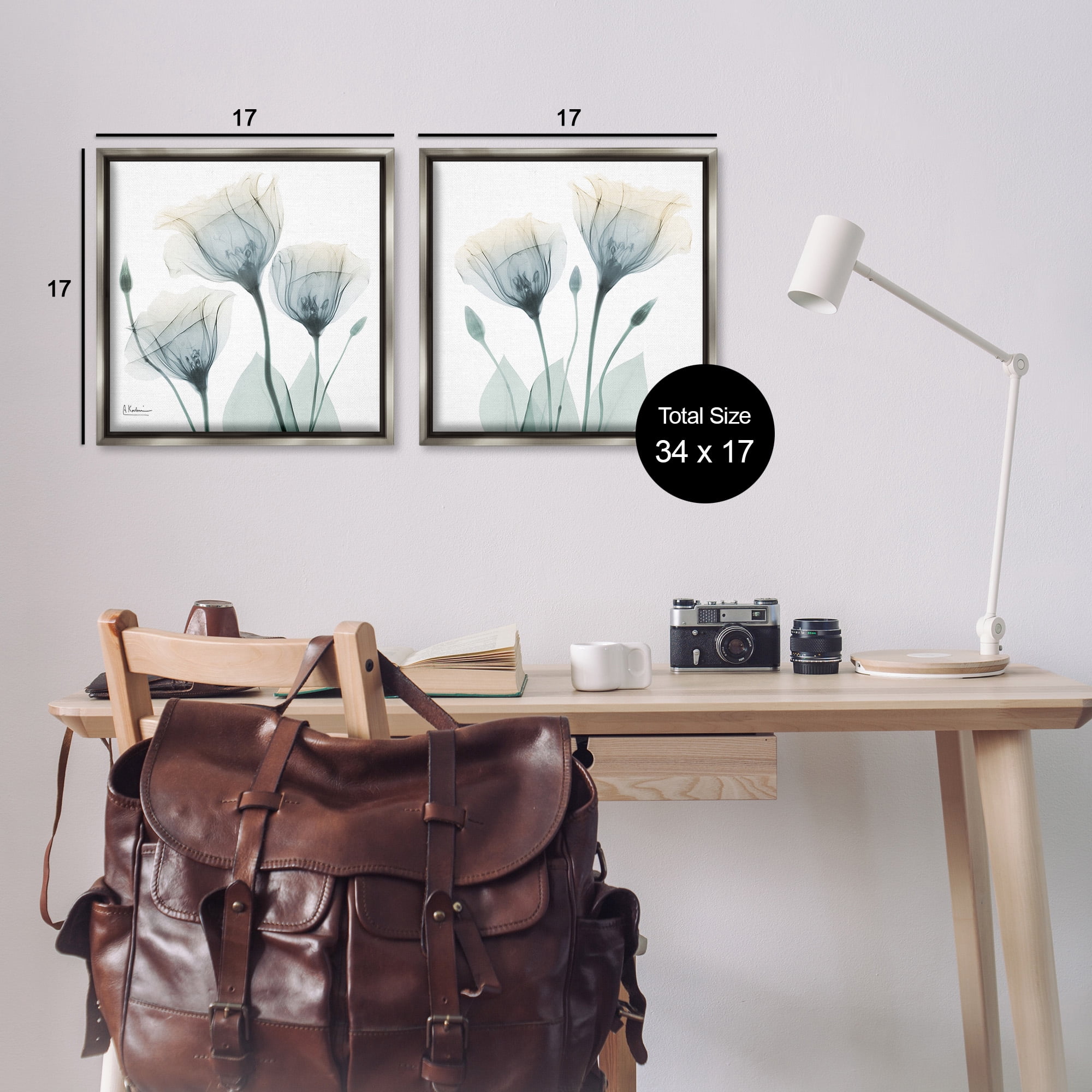 Stupell Industries Budding Opaque Tulips Botanical & Floral Photography Gray Floater Framed Canvas Art Print Wall Art, 18 x 18, Set of 2