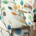 thumbnail image 5 of Colorful Leaf Sheer Curtains 84 Inches Long 2 Panels Set, Window Sheer Curtains for Living Room/Bedroom, Spring Vintage Botanical Summer Light Filtering Rod Pocket Curtain 52'' x 84'' x 2, 5 of 7