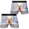 thumbnail image 3 of Playful Shiba Inu Welcomes Winter Snowy Day with Cardinal Bird All Over Print Boxer Briefs Underwear for Men Dad Yorkie Dog Lover Gifts - 120177, 3 of 6