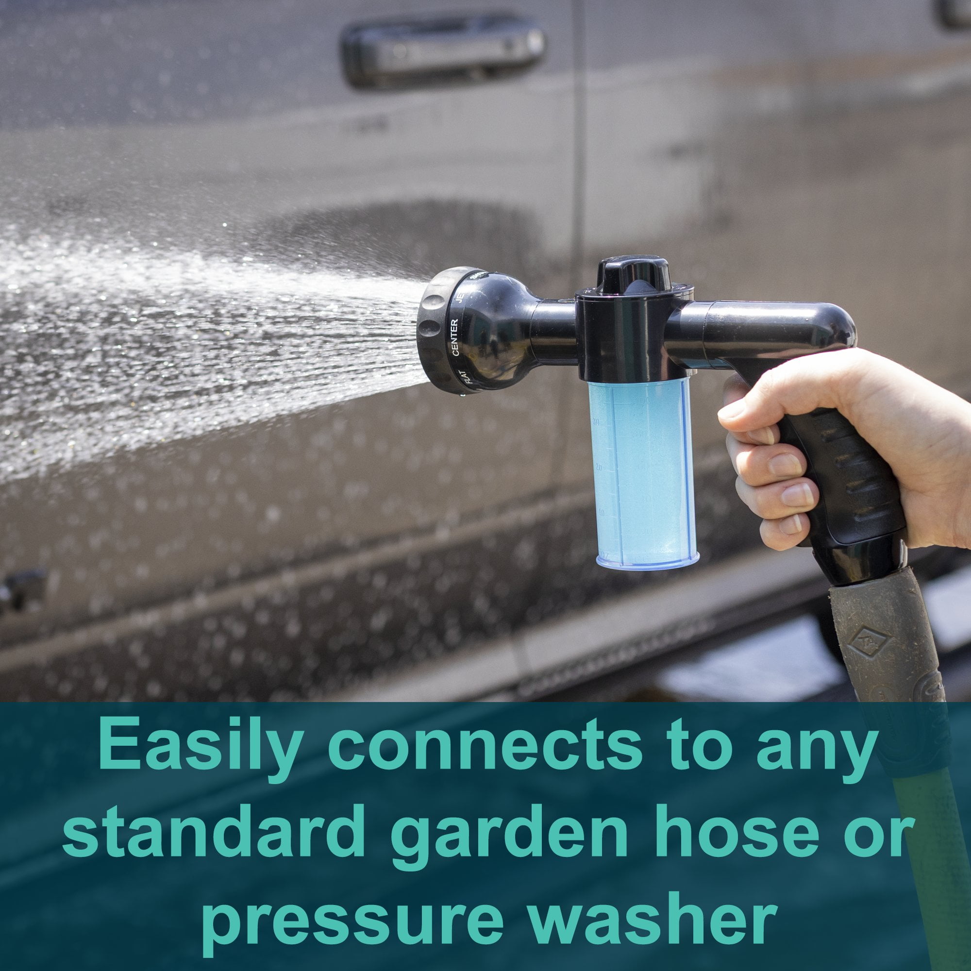 MOTIVITY Essential Foam Wash and Detail Kit  Includes Concentrated Car Wash Soap, Foaming Spray Nozzle, and 21-Piece Car Detailing Brush Set