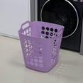thumbnail image 4 of Flexible Plastic Laundry Basket - Square Storage Hamper with Side Handles for Easy Carrying - Versatile Organizer for Laundry, and Household Storage, Purple 50 Litter, 4 of 6