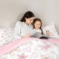 thumbnail image 5 of Erosebridal Pink Cute Floral 7-Piece Twin Bedding Sets,Kawaii Bowknot Print Bedding Comforter Set For Kids,Pink Reversible, 5 of 7