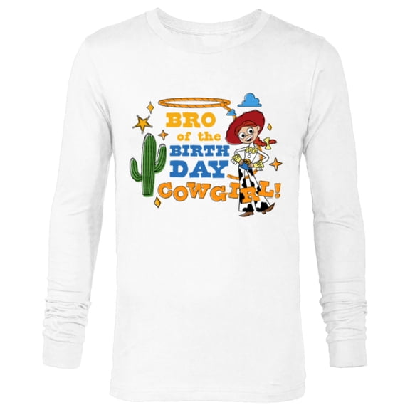 Disney and Pixar’s Toy Story Bro of the Birthday Cowgirl - Long Sleeve T-Shirt for Men - Customized-White