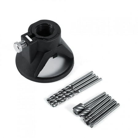 

LHCER 4pcs Drill Bits + 6pcs HSS Wood Milling Burrs + 1pc Drill Carving Locator Positioner Hot Drill Carving Locator Drill Carving Positioner