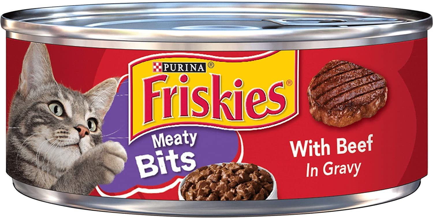 Purina Friskies Meaty Bits Wet Cat Food, With Beef in Gravy, Made with