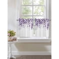 thumbnail image 4 of Purple Leaves 2 Panel Kitchen Curtains for Small Windows, Summer Botanical Bathroom Tier Curtain, Short Window Treatment for Bedroom/Living Room 55"x36", 4 of 6