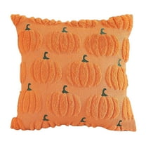 Halloween Pumpkin Fall Throw Pillow Covers 18x18 Inch Autumn Cushion Covers with 3D Embroidery Soft Plush Pillow Cases for Sofa Couch Living Room Bedroom Farmhouse Thanksgiving Halloween