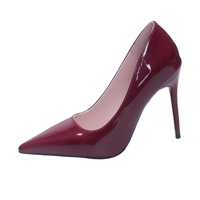 Heels Cushions for High Heels Patent Leather Pointed Toe Pumps 4 Inch Heel Womens High Heels