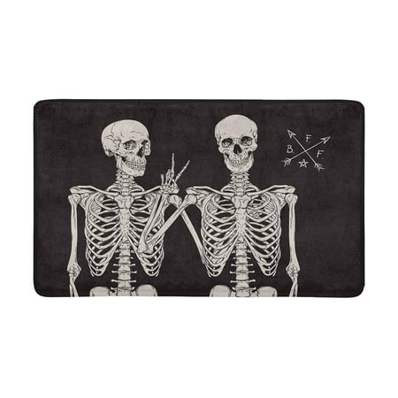 MKHERT Funny Human Skeletons Best Friends Posing Doormat Rug Home Decor Floor Mat Bath Mat 30x18