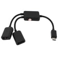 thumbnail image 3 of 2X Micro-USB Cable de Host, Micro-USB Macho A 2X Tipo A Doble USB Hembra Adaptador Otg Hub Convertidor para Android Tableta Pc Y TeléFono Inteligente Negro, 3 of 5