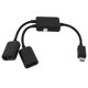thumbnail image 3 of 2X Micro-USB Cable de Host, Micro-USB Macho A 2X Tipo A Doble USB Hembra Adaptador Otg Hub Convertidor para Android Tableta Pc Y TeléFono Inteligente Negro, 3 of 5