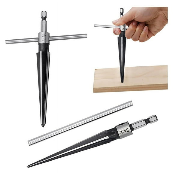 Bridge Pin Hole Reamer,3-13mm(1/8-1/2Inch)&5-16mm(1/2-5/8 Inch)T Handle Taper Reamer Set,Pin Hole Handle Tapered Reamers