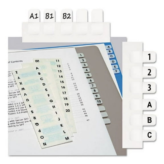 Legal Index Tabs, Preprinted Alpha: A to Z, 1/12-Cut, White, 0.44" Wide, 104/Pack | Bundle of 10 Packs