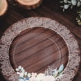 thumbnail image 6 of Efavormart 25 Pack Brown Rustic Wood Print 13" Paper Charger Plates With Floral Lace Rim, Round Disposable Serving Plates, 6 of 11